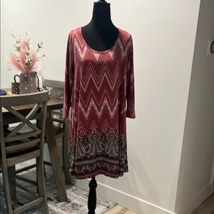 Derek Heart Pink and White Chevron tunic dress.